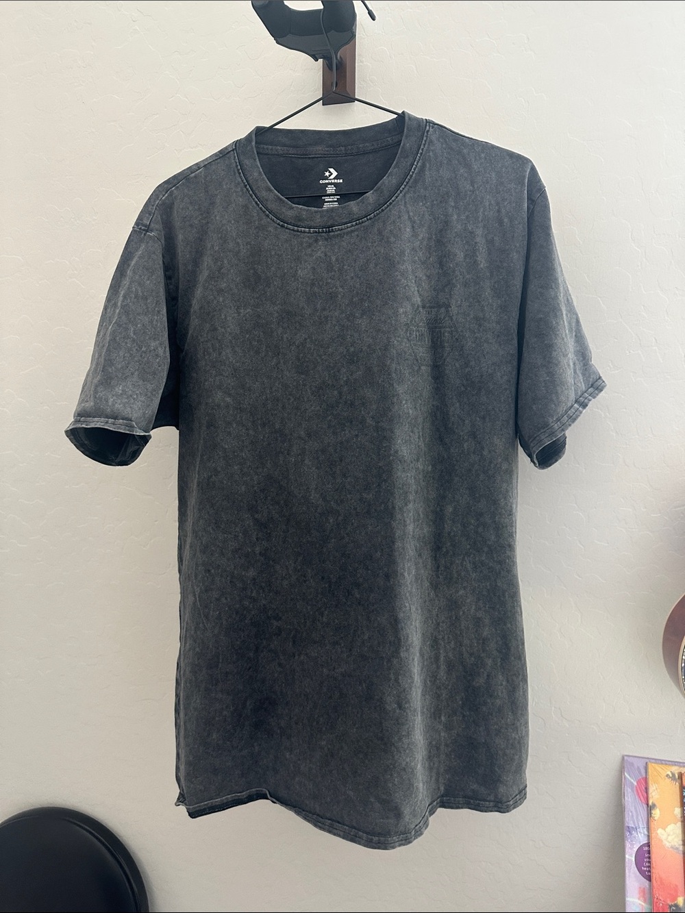 Converse Men's Washed Black Crewneck Tee